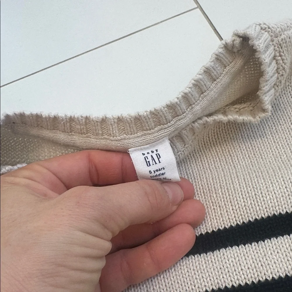 GAP Cream and Black Striped Sweater 5